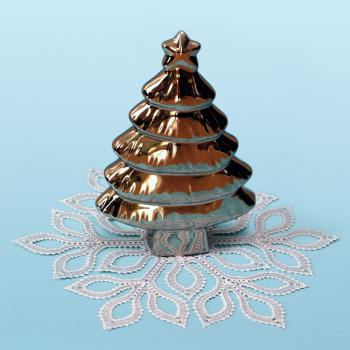 Preview: 445 Klöppelbrief  Deckchen „Schneeflocke“